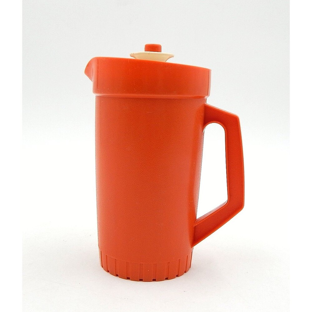 Tupperware Orange Pitcher Toys w/Lid Play Kids Children Dishes 5" High